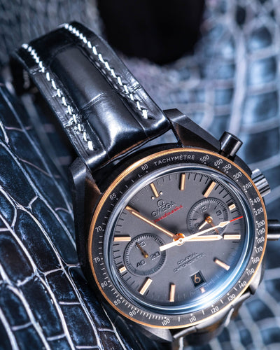 Bespoke Watch Strap in Black Crocodile