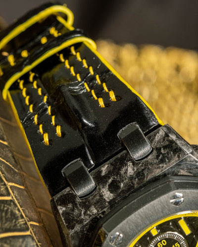 Bespoke Watch Strap in Jet Black Crocodile