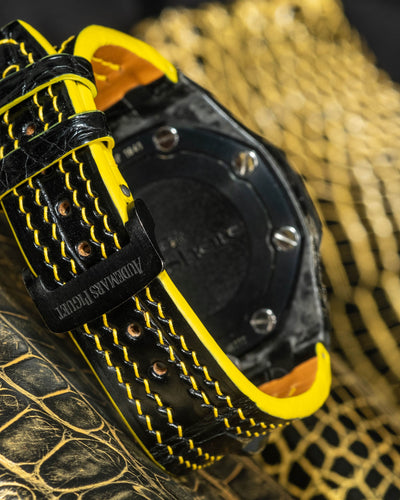 Bespoke Watch Strap in Jet Black Crocodile