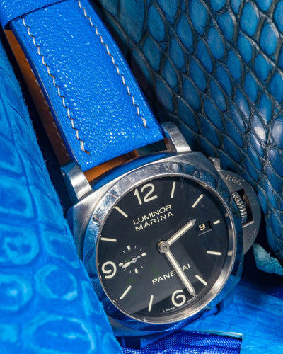 Bespoke Watch Strap in Royal Blue Chèvre