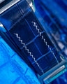 Bespoke Watch Strap in Tie Dye Blue Crocodile