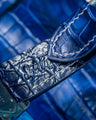 Bespoke Watch Strap in Tie Dye Blue Crocodile