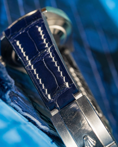 Bespoke Watch Strap in Navy Blue Crocodile