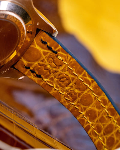 Bespoke Watch Strap in Gold Brown Crocodile