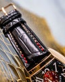 Bespoke Watch Strap in Black Crocodile