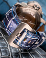 Bespoke Watch Strap in Tainted Blue Snowflake Crocodile