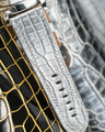 Bespoke Watch Strap in Metallic Silver Alligator