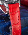 Bespoke Watch Strap in Ferrari Red Crocodile