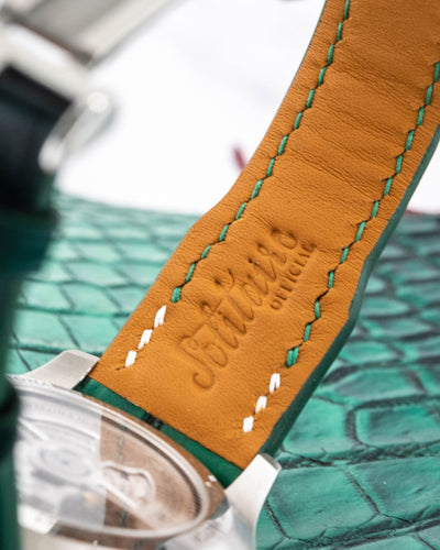 Bespoke Watch Strap in Ombre Green Crocodile