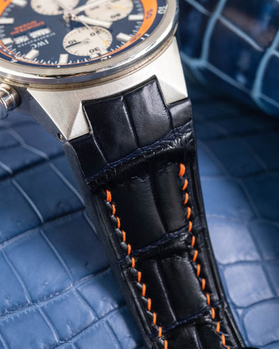 Bespoke Watch Strap in Navy Blue Crocodile