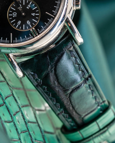 Bespoke Watch Strap in Ombre Green Crocodile