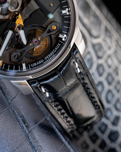 Bespoke Watch Strap in Black Crocodile