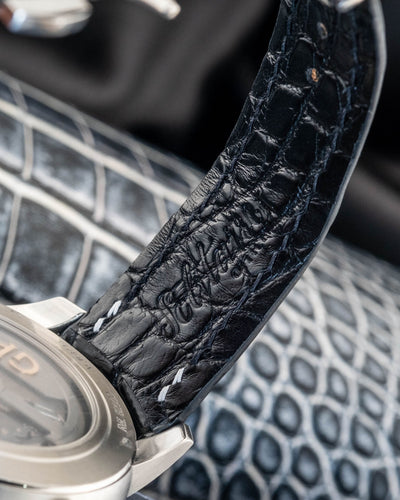 Bespoke Watch Strap in Black Crocodile