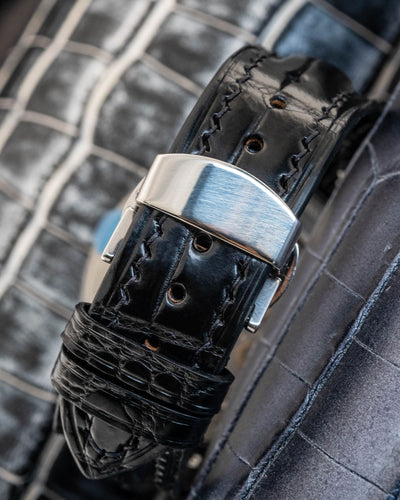 Bespoke Watch Strap in Black Crocodile