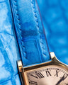 Bespoke Watch Strap in Blue Nubuck Alligator