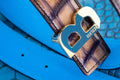 Bespoke Reversible Belt in Grey Rubbed Off Crocodile & Miami Blue Epsom