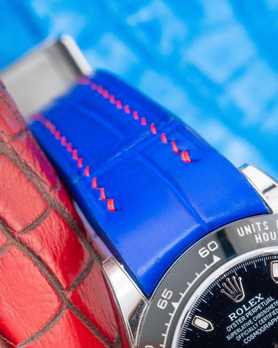 Bespoke Watch Strap in Electric Blue Crocodile