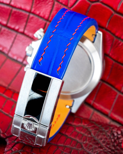 Bespoke Watch Strap in Electric Blue Crocodile