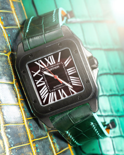 Bespoke Watch Strap in Hunter Green Crocodile