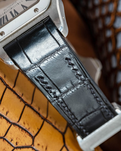 Bespoke Watch Strap in Jet Black Crocodile