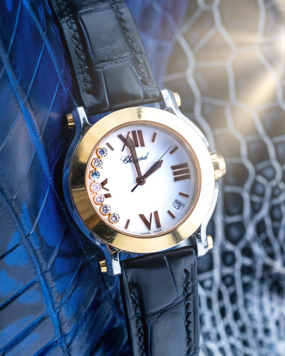 Bespoke Watch Strap in Navy Blue Crocodile