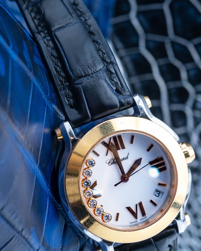 Bespoke Watch Strap in Navy Blue Crocodile