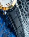 Bespoke Watch Strap in Navy Blue Crocodile