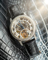 Bespoke Watch Strap in Black Circular Grains Alligator