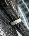 Bespoke Watch Strap in Black Circular Grains Alligator
