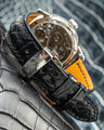 Bespoke Watch Strap in Black Circular Grains Alligator