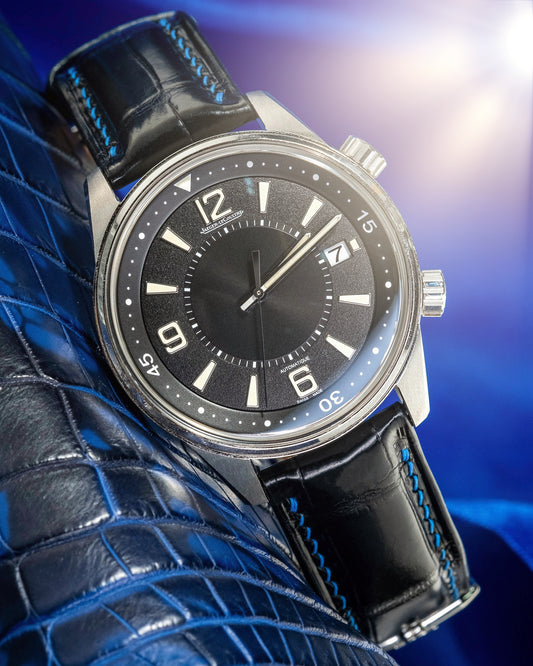 Bespoke Watch Strap In Black Crocodile