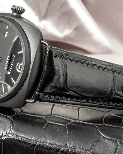 Bespoke Watch Strap in Jet Black Crocodile