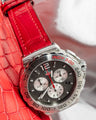 Bespoke Watch Strap in Ferrari Red Crocodile