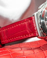 Bespoke Watch Strap in Ferrari Red Crocodile
