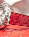 Bespoke Watch Strap in Ferrari Red Crocodile