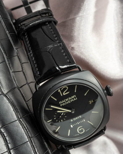 Bespoke Watch Strap in Jet Black Crocodile
