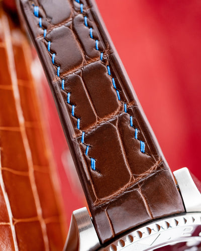 Bespoke Watch Strap in Chocolate Brown Crocodile