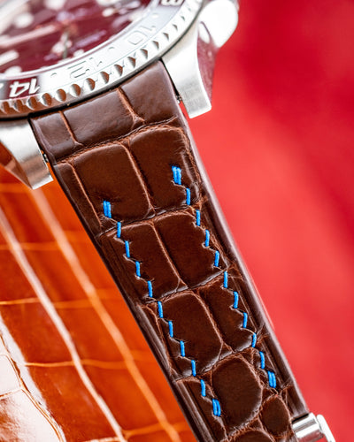 Bespoke Watch Strap in Chocolate Brown Crocodile