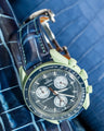Bespoke Watch Strap in Pearl Blue Crocodile