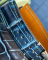 Bespoke Watch Strap in Pearl Blue Crocodile
