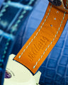 Bespoke Watch Strap in Pearl Blue Crocodile