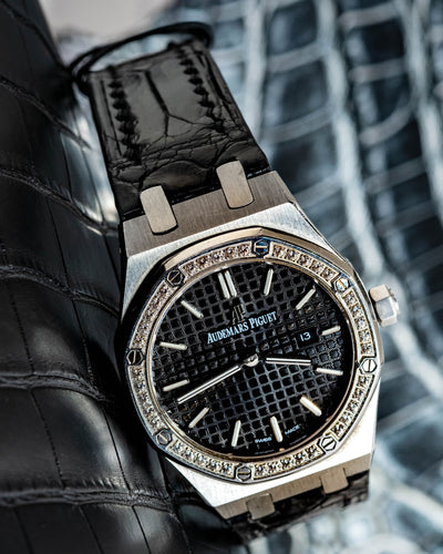 Bespoke Watch Strap in Jet Black Crocodile