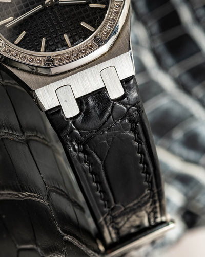Bespoke Watch Strap in Jet Black Crocodile