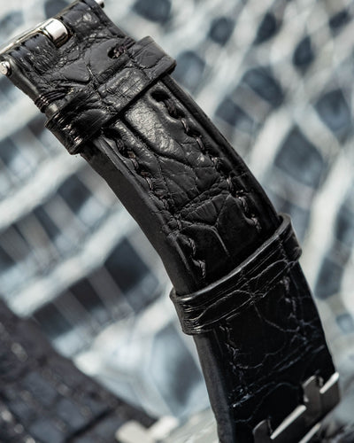 Bespoke Watch Strap in Jet Black Crocodile