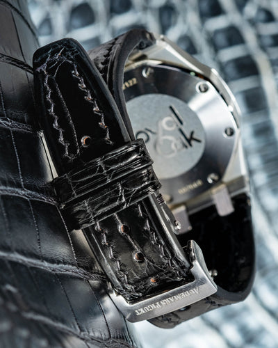 Bespoke Watch Strap in Jet Black Crocodile