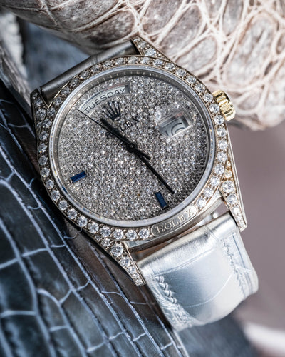 Bespoke Watch Strap in Metallic Silver Alligator