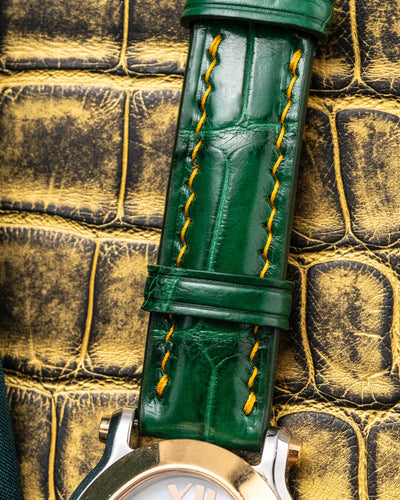 Bespoke Watch Strap in Hunter Green Crocodile