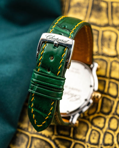 Bespoke Watch Strap in Hunter Green Crocodile