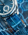 Bespoke Watch Strap in Pearl Blue Crocodile