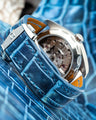 Bespoke Watch Strap in Pearl Blue Crocodile